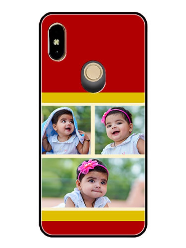 Custom Redmi Y2 Custom Glass Mobile Case  - Multiple Pic Upload Design