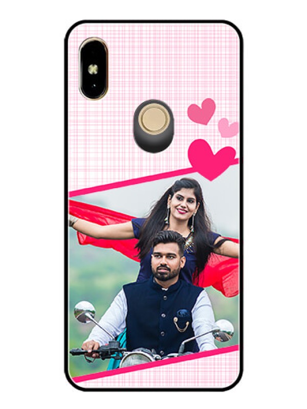 Custom Redmi Y2 Custom Glass Phone Case  - Love Shape Heart Design