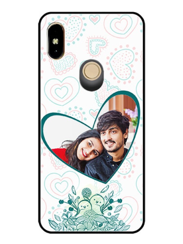 Custom Redmi Y2 Photo Printing on Glass Case  - Premium Couple Design