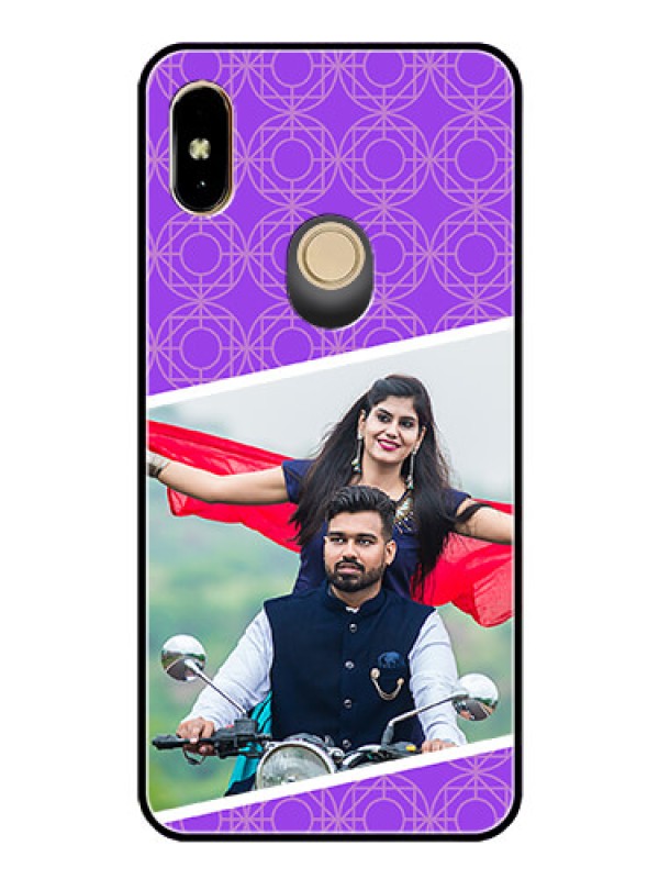 Custom Redmi Y2 Custom Glass Phone Case  - Violet Pattern Design