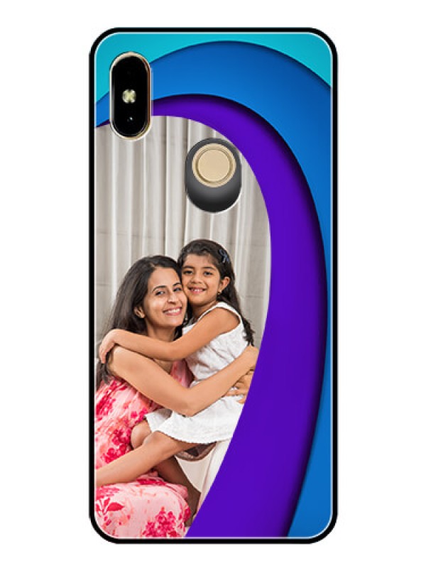 Custom Redmi Y2 Photo Printing on Glass Case  - Simple Pattern Design