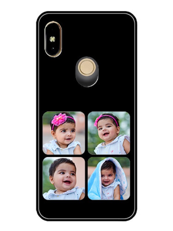 Custom Redmi Y2 Photo Printing on Glass Case  - Multiple Pictures Design