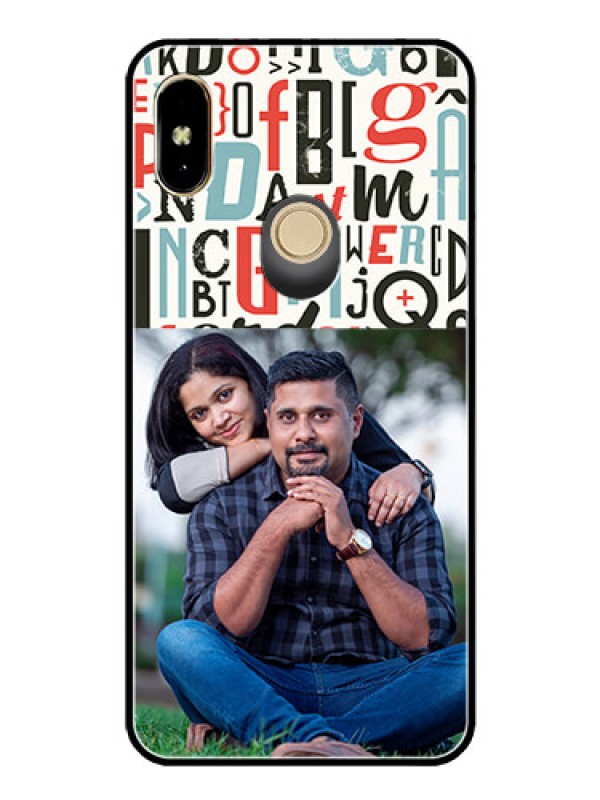 Custom Redmi Y2 Personalized Glass Phone Case  - Alphabet Design
