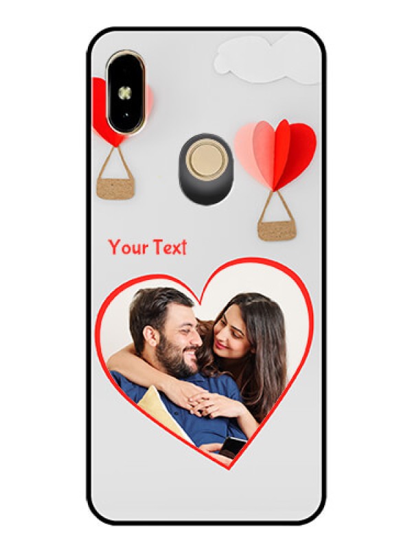 Custom Redmi Y2 Custom Glass Mobile Case  - Parachute Love Design