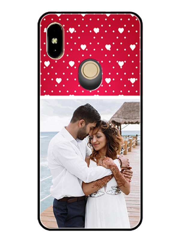 Custom Redmi Y2 Photo Printing on Glass Case  - Hearts Mobile Case Design