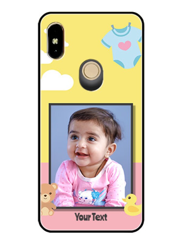 Custom Redmi Y2 Photo Printing on Glass Case  - Kids 2 Color Design