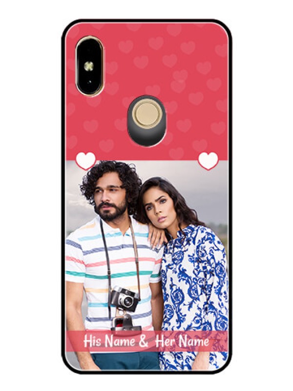 Custom Redmi Y2 Photo Printing on Glass Case  - Simple Love Design