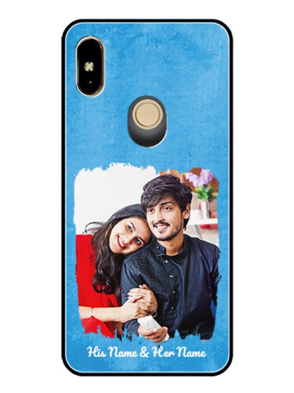 Custom RedmiY2 Custom Glass Phone Case - Blue Color Vintage Design