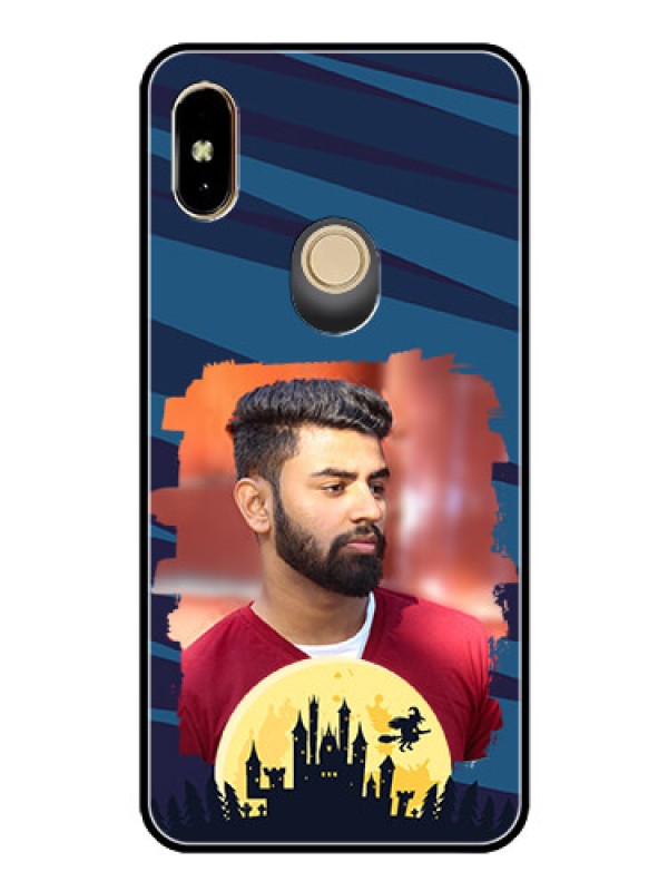 Custom Redmi Y2 Photo Printing on Glass Case  - Halloween Witch Design 