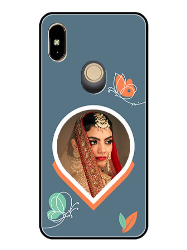 Custom Xiaomi Redmi Y2 Custom Glass Mobile Case - Droplet Butterflies Design