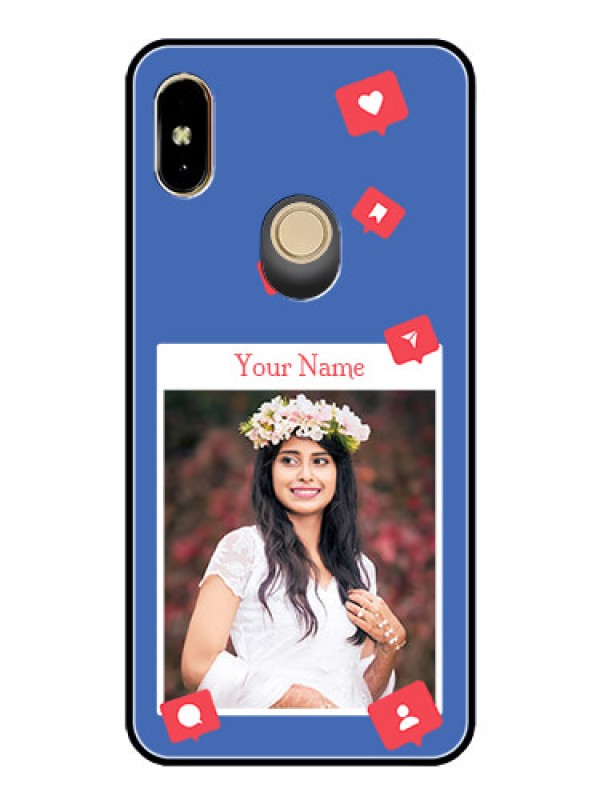 Custom Xiaomi Redmi Y2 Custom Glass Phone Case - Like Share And Comment Design