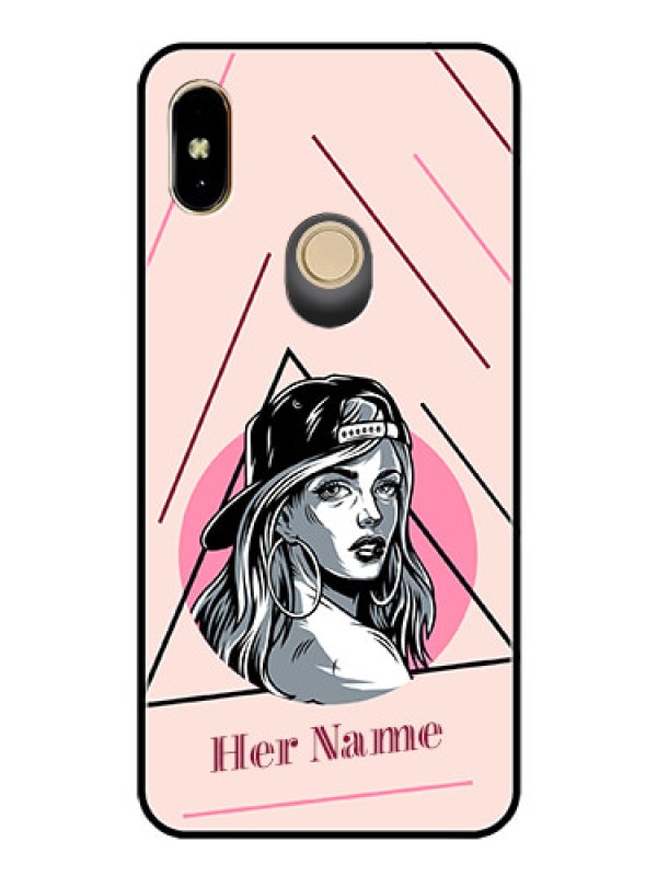 Custom Xiaomi Redmi Y2 Personalized Glass Phone Case - Rockstar Girl Design