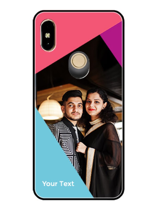 Custom Xiaomi Redmi Y2 Custom Glass Mobile Case - Stacked Triple colour Design