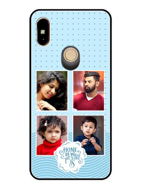 Custom Xiaomi Redmi Y2 Custom Glass Phone Case - Cute love quote with 4 pic upload Design