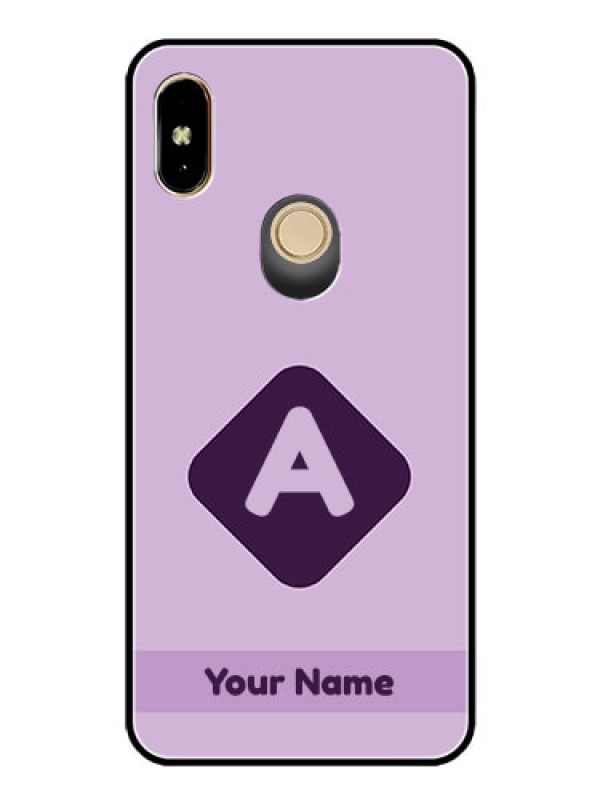 Custom Xiaomi Redmi Y2 Custom Glass Mobile Case - Custom Letter in curved badge Design