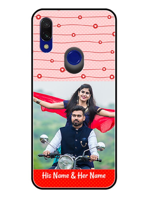 Custom Redmi Y3 Personalized Glass Phone Case  - Red Pattern Case Design