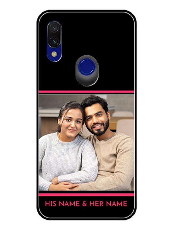Custom Redmi Y3 Custom Glass Mobile Case  - with Add Text Design