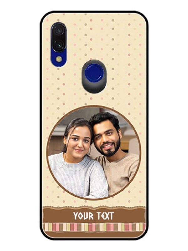 Custom Redmi Y3 Custom Glass Mobile Case  - Brown Dotted Mobile Case Design