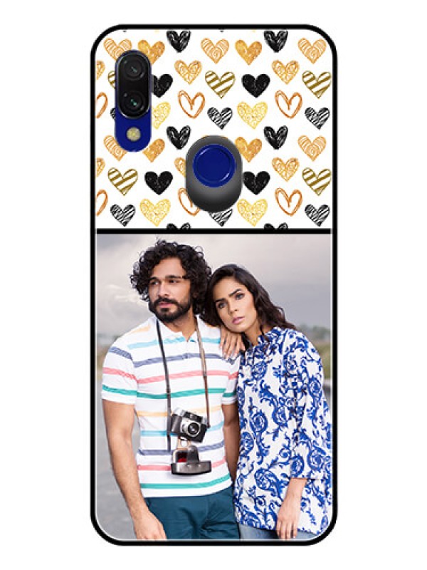 Custom Redmi Y3 Photo Printing on Glass Case  - Love Symbol Design