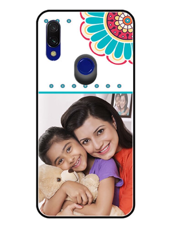 Custom Redmi Y3 Custom Glass Phone Case  - Flower Design
