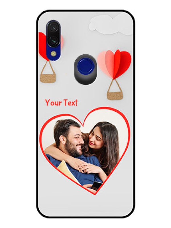 Custom Redmi Y3 Custom Glass Mobile Case  - Parachute Love Design