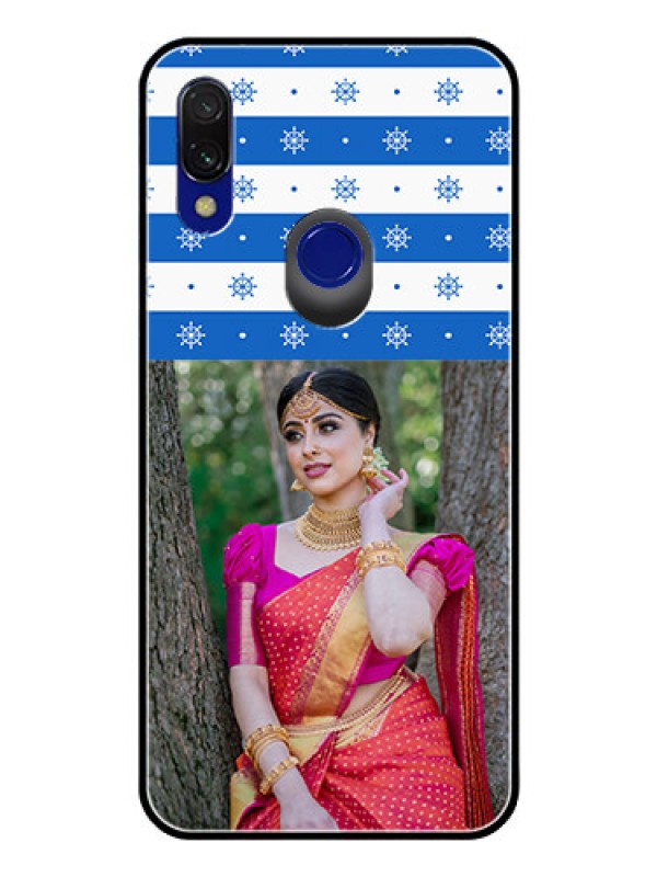 Custom Redmi Y3 Photo Printing on Glass Case  - Snow Pattern Design