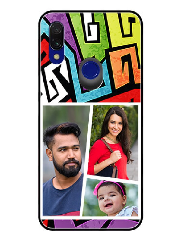 Custom Redmi Y3 Custom Glass Phone Case  - Graffiti pattern Design
