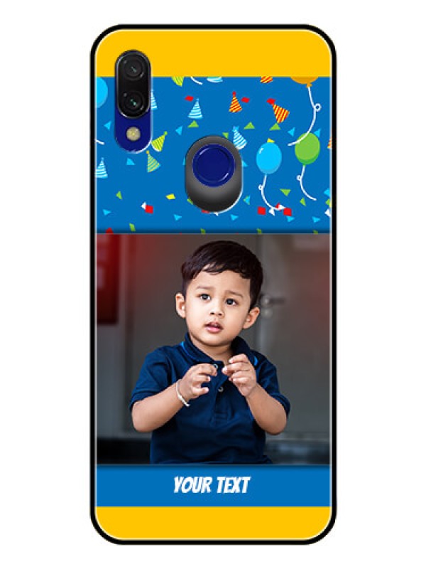 Custom Redmi Y3 Custom Glass Mobile Case  - Birthday Wishes Design
