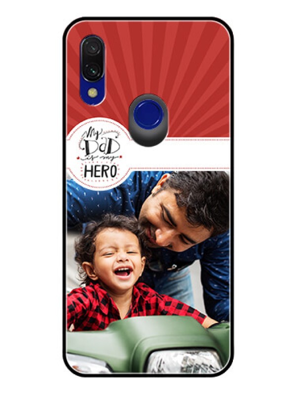 Custom Redmi Y3 Photo Printing on Glass Case  - My Dad Hero Design