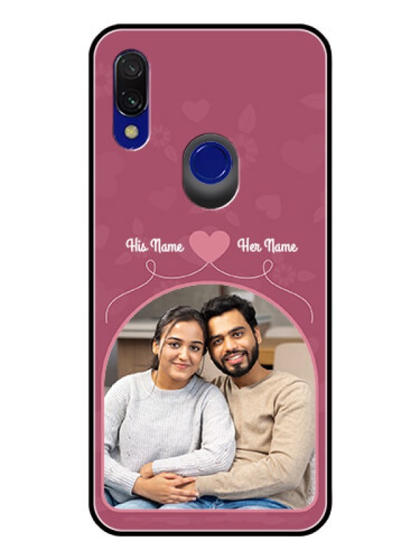 Custom Redmi Y3 Photo Printing on Glass Case  - Love Floral Design