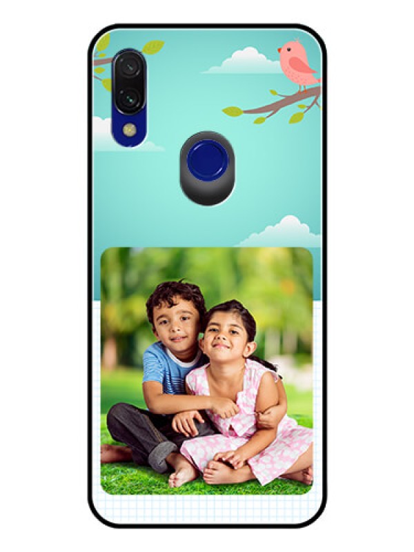 Custom Redmi Y3 Photo Printing on Glass Case  - Doodle love Design
