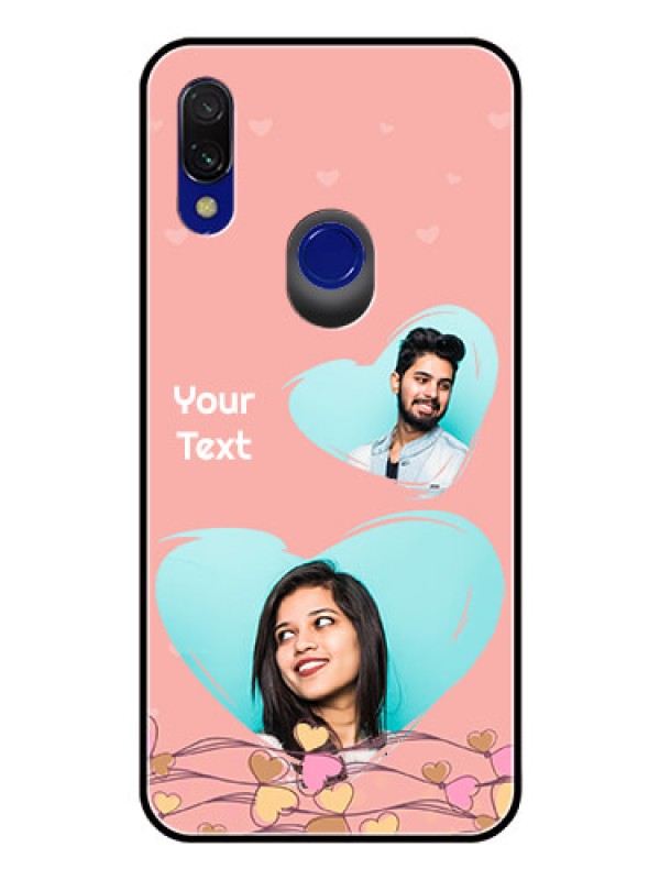 Custom Redmi Y3 Custom Glass Mobile Case  - Love Doodle Design