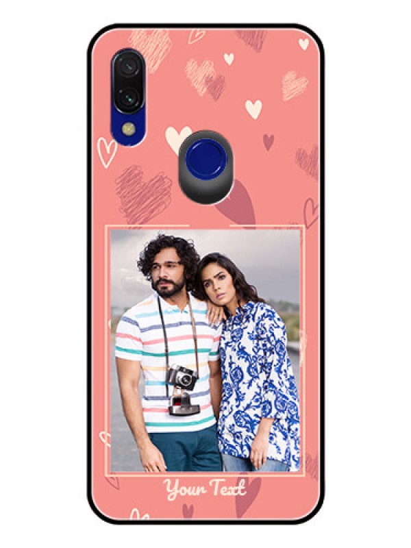 Custom Redmi Y3 Custom Glass Phone Case  - Love doodle art Design