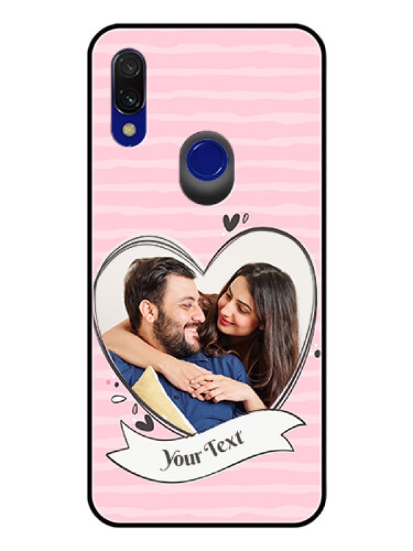 Custom Redmi Y3 Custom Glass Phone Case  - Vintage Heart Design
