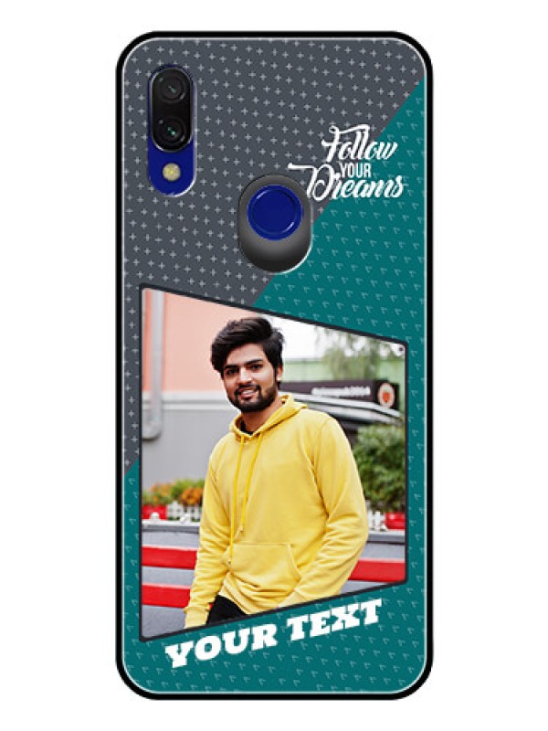Custom Redmi Y3 Personalized Glass Phone Case  - Background Pattern Design with Quote