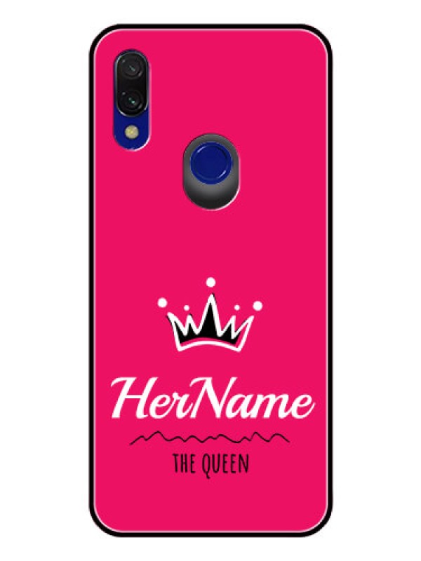 Custom Redmi Y3 Glass Phone Case Queen with Name