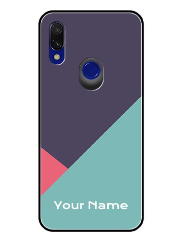 Custom Xiaomi Redmi Y3 Custom Glass Mobile Case - Tri Color abstract Design
