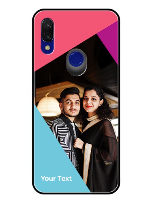 Custom Xiaomi Redmi Y3 Custom Glass Mobile Case - Stacked Triple colour Design