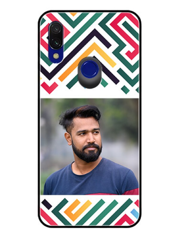 Custom Xiaomi Redmi Y3 Personalized Glass Phone Case - Colorful Maze Pattern Design
