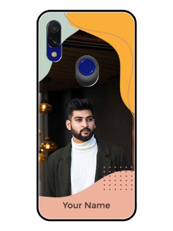 Custom Xiaomi Redmi Y3 Personalized Glass Phone Case - Tri-coloured overlay design