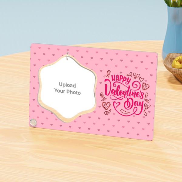 Flower Shaped Photo Happy Valentines Day Hanging Photo Stand