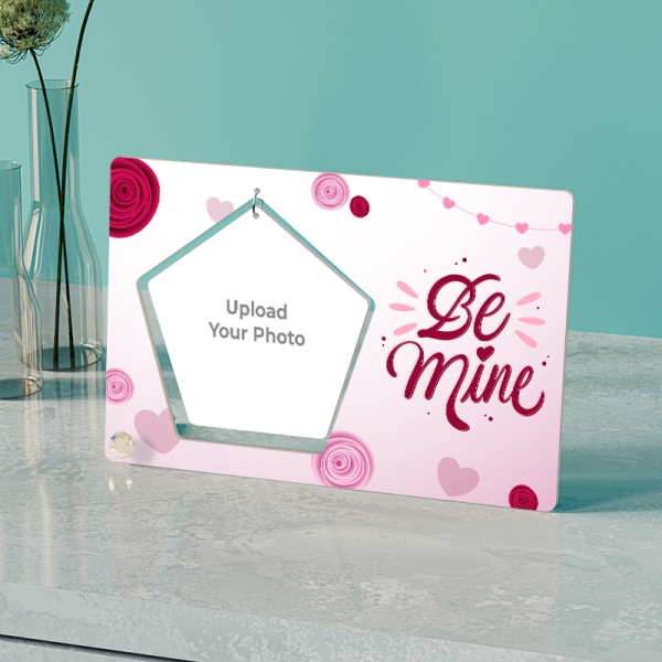 Be Mine Text Pentagon Shaped Hanging Photo Stand