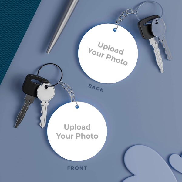 Custom Round Shaped Photo Keychains With Two Side Print On Acrylic