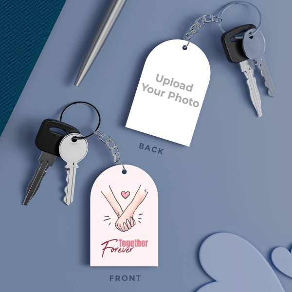 Custom Together Forever Dome Shape Design Keychain
