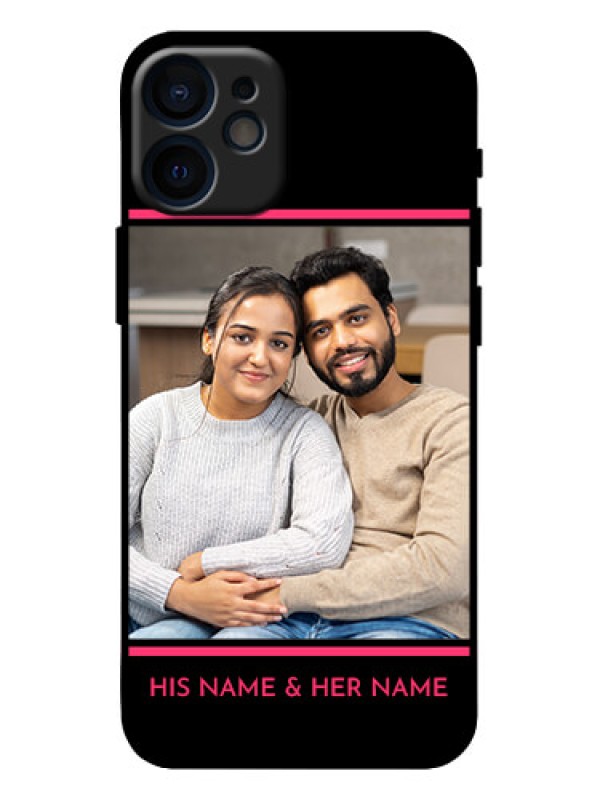Custom iPhone 12 Mini Custom Metal Phone Case - With Add Text Design