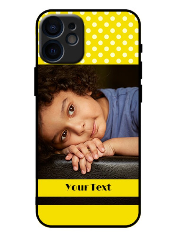 Custom iPhone 12 Mini Custom Metal Phone Case - Bright Yellow Case Design