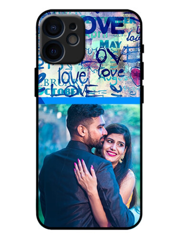 Custom iPhone 12 Mini Custom Metal Phone Case - Colorful Love Design