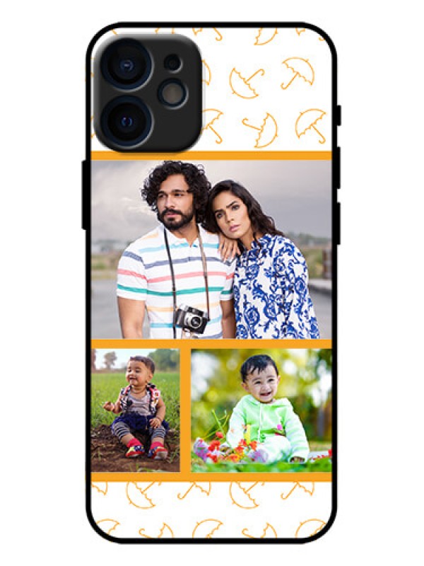 Custom iPhone 12 Mini Custom Metal Phone Case - Yellow Pattern Design