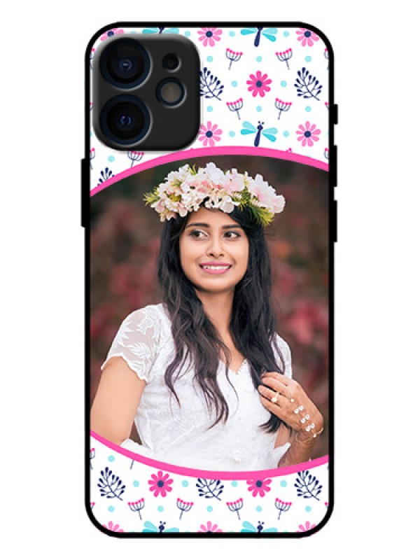 Custom iPhone 12 Mini Custom Metal Phone Case - Colorful Flower Design