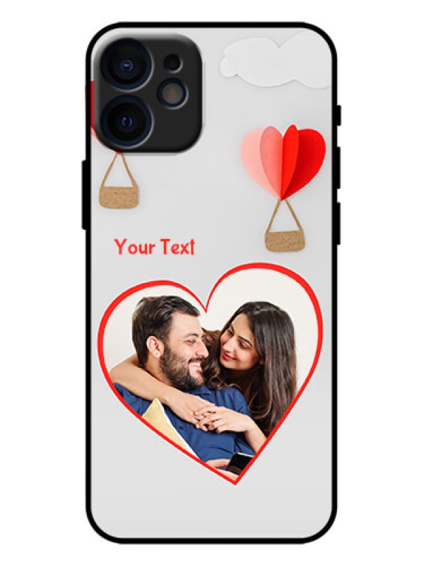 Custom iPhone 12 Mini Custom Metal Phone Case - Parachute Love Design